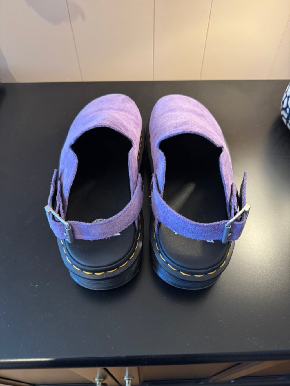 Dr. Martens Zebzag Suede Slingback Platform Mules - Purple (US W9/M8) - Picture 3 of 9